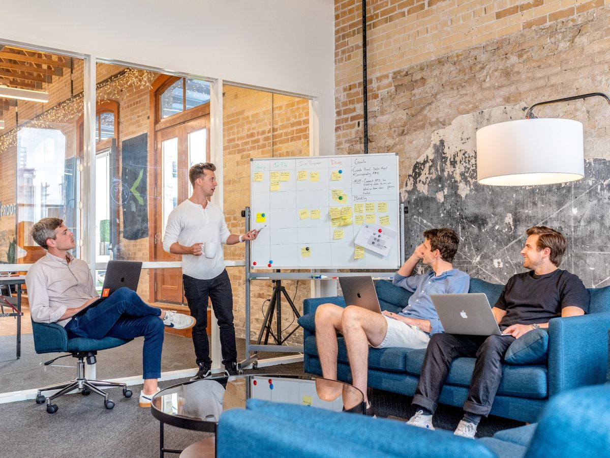 Team having a meeting in an office